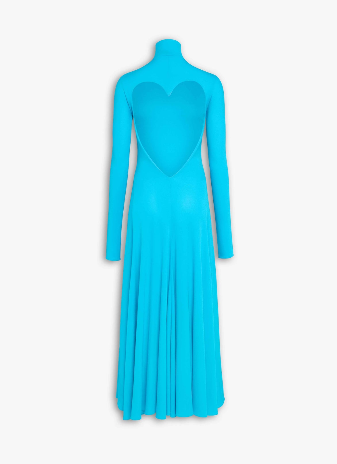 FLUID JERSEY HEART DRESS ALAÏA TURQUOISE FLUID JERSEY HEART DRESS